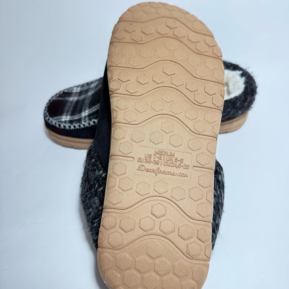 Dearfoams Cozy Plaid Fleece-Lined Slippers Med 7-8 - Picture 9 of 9